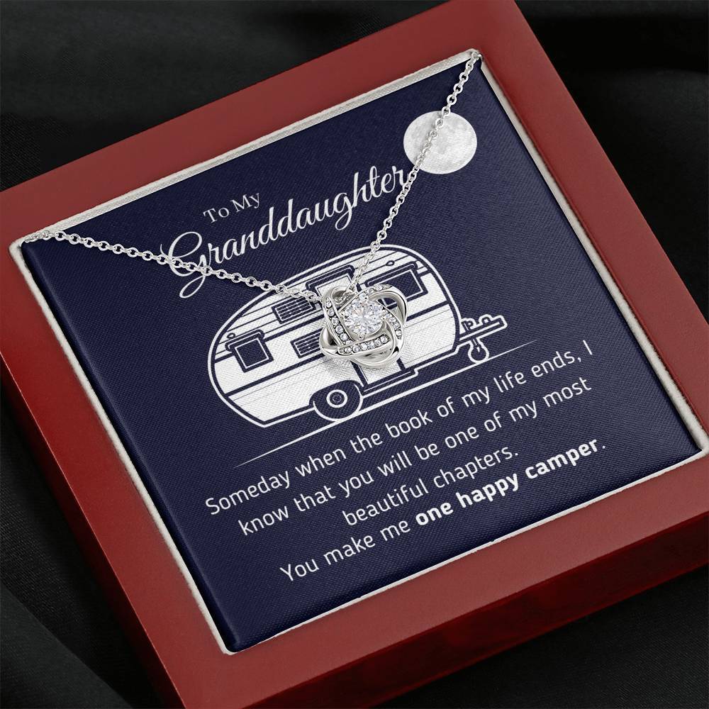 To My Granddaughter - You Make Me One Happy Camper Necklace