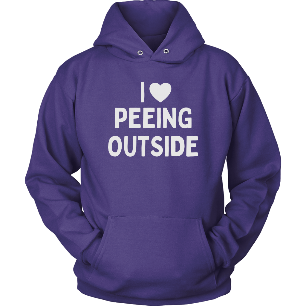 Funny "I Love Peeing Outside" Camping Shirts and Hoodies (No Campfire)