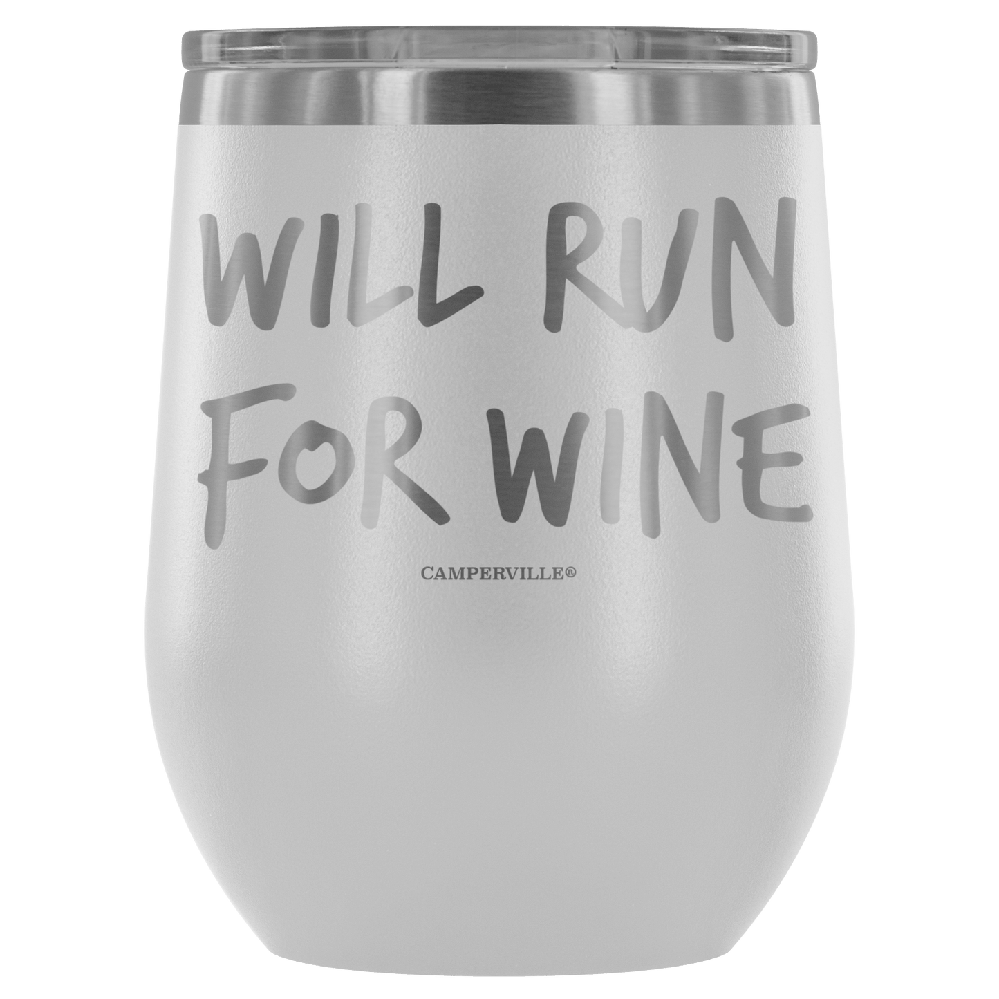 "Will Run For Wine" - Stainless Steel Cup