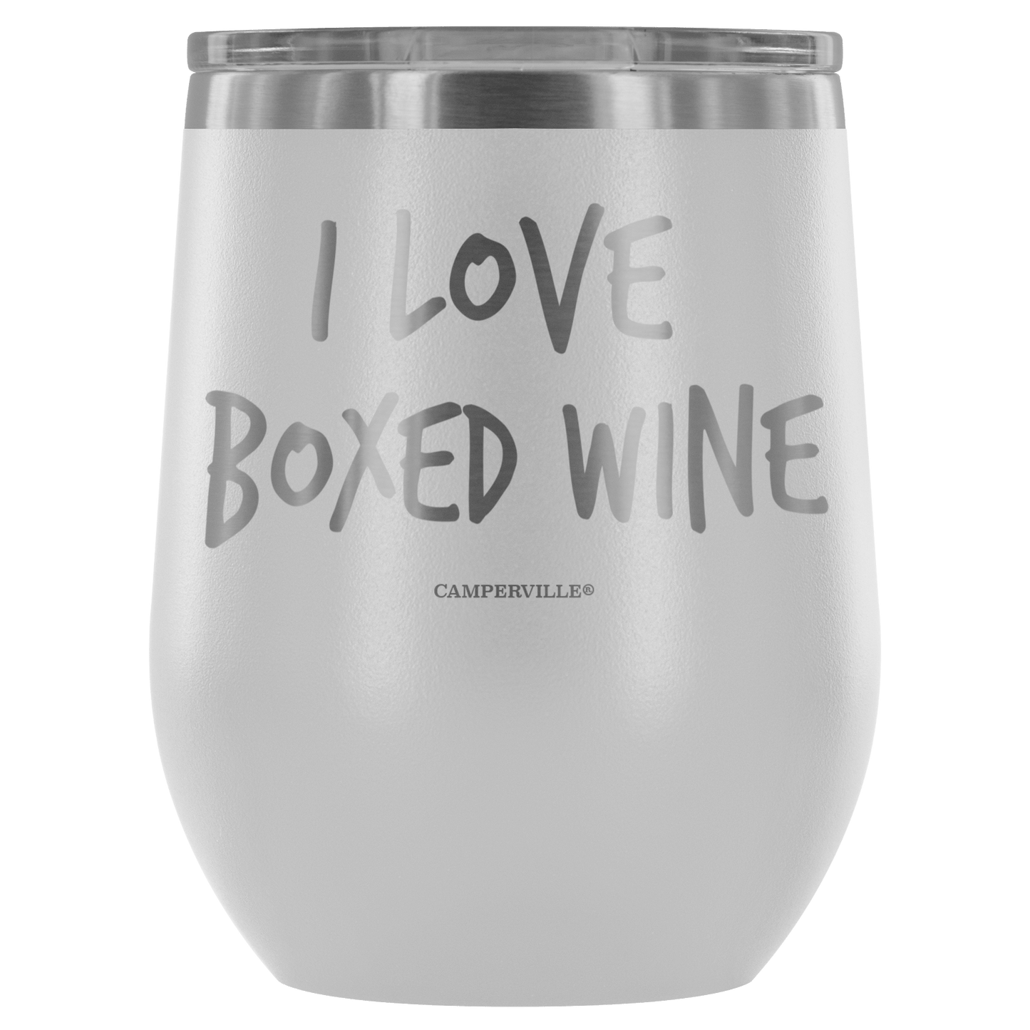"I Love Boxed Wine" Stemless Wine Cup