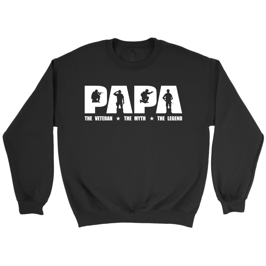 "Papa - The Veteran, The Myth, The Legend" Shirts and Hoodies