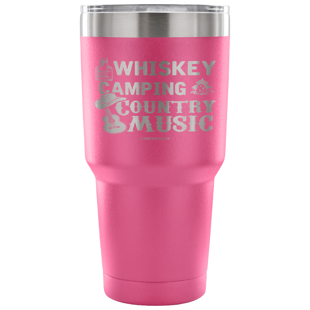 "Whiskey, Camping, And Country Music" - Stainless Steel Tumbler