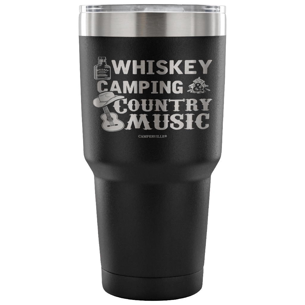 "Whiskey, Camping, And Country Music" - Stainless Steel Tumbler