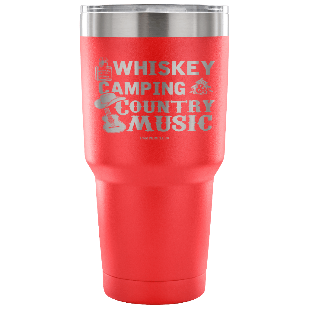 "Whiskey, Camping, And Country Music" - Stainless Steel Tumbler