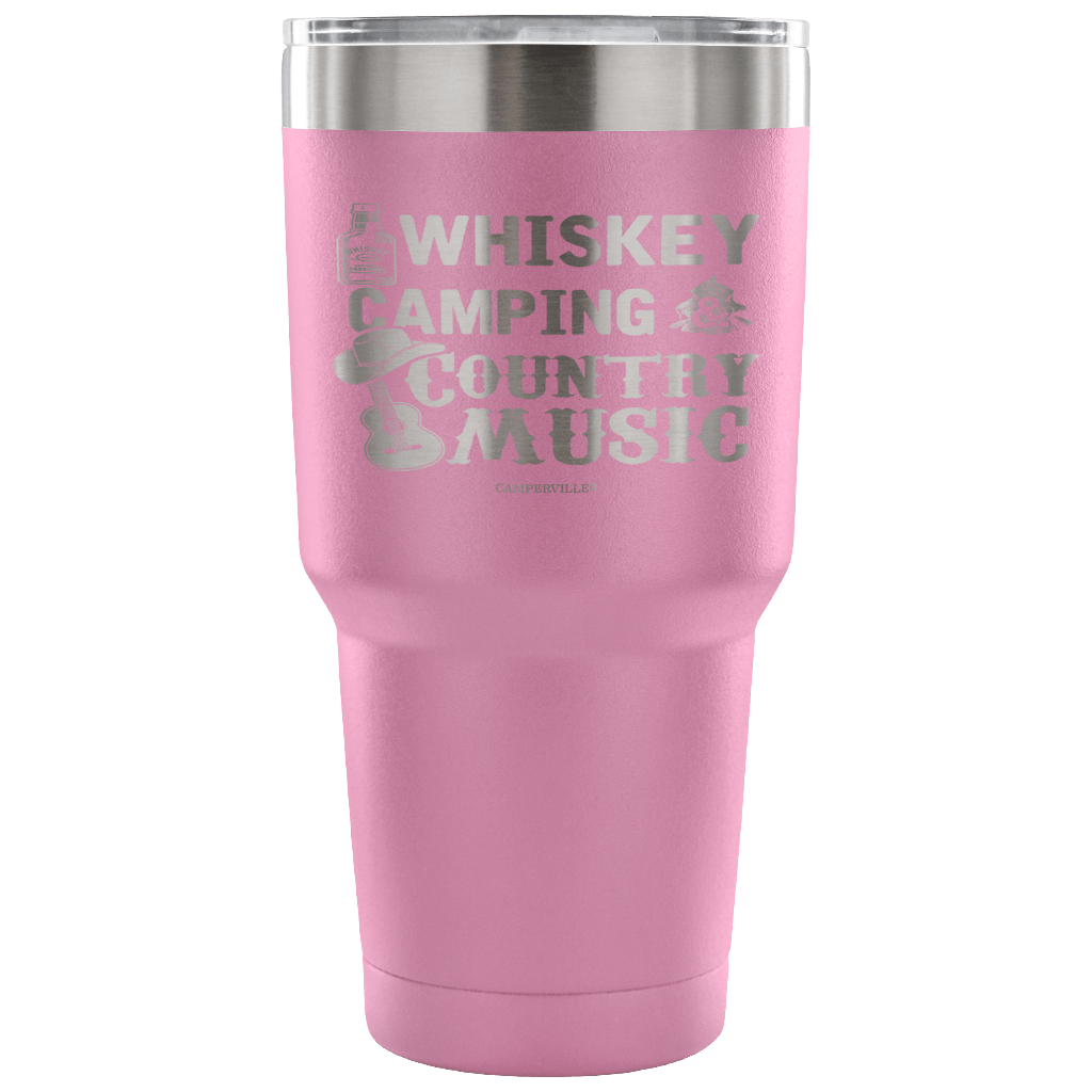"Whiskey, Camping, And Country Music" - Stainless Steel Tumbler