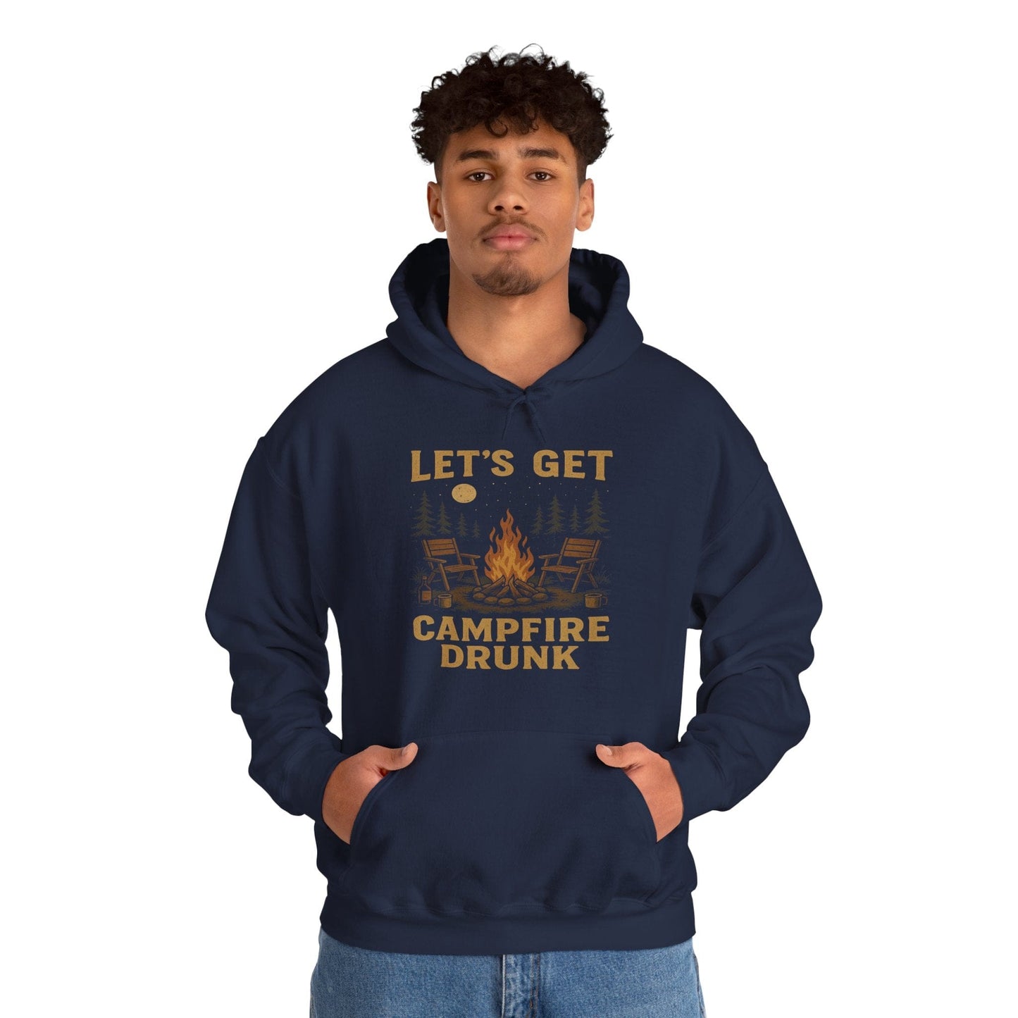 Funny "Let's Get Campfire Drunk" Camping Hooded Sweatshirt