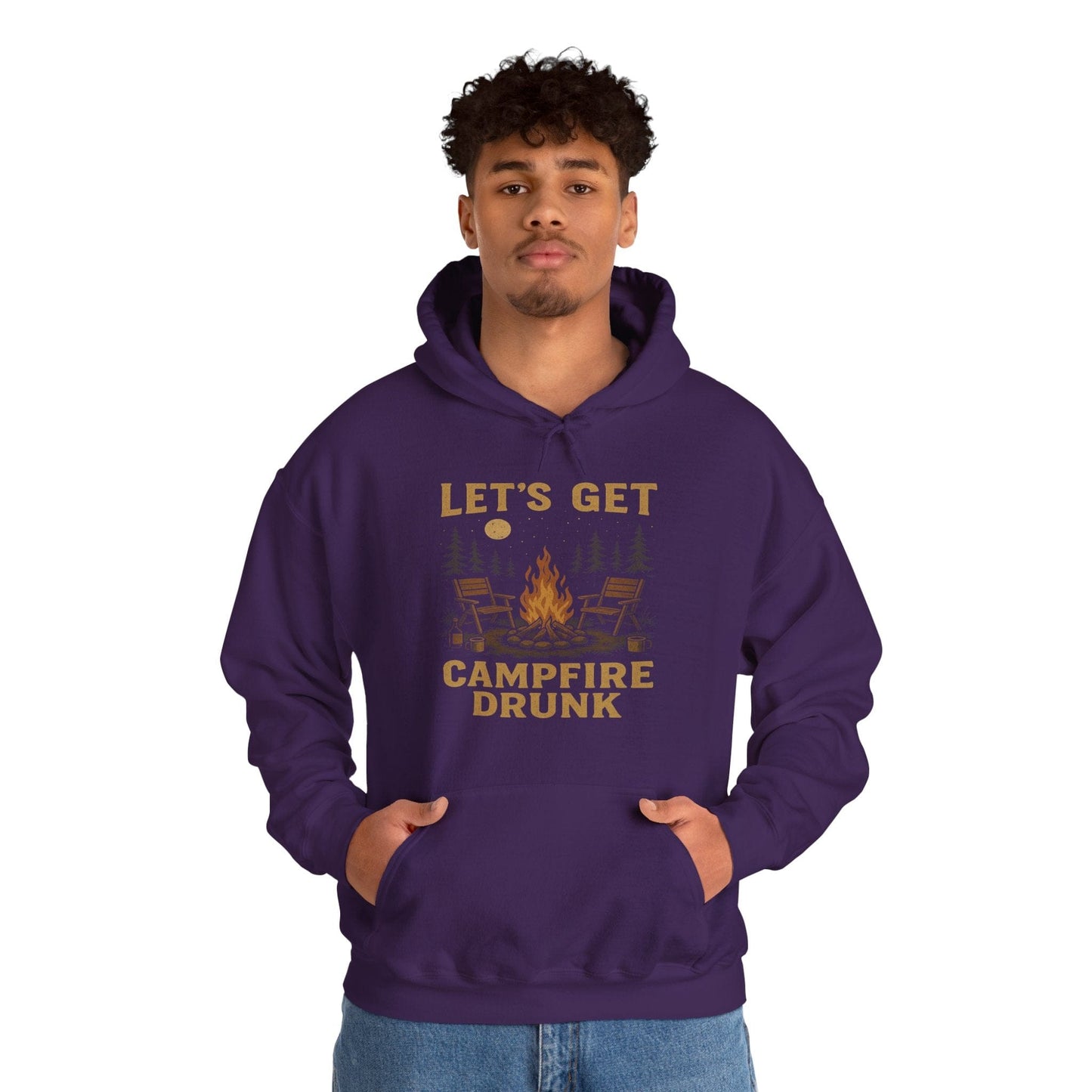 Funny "Let's Get Campfire Drunk" Camping Hooded Sweatshirt