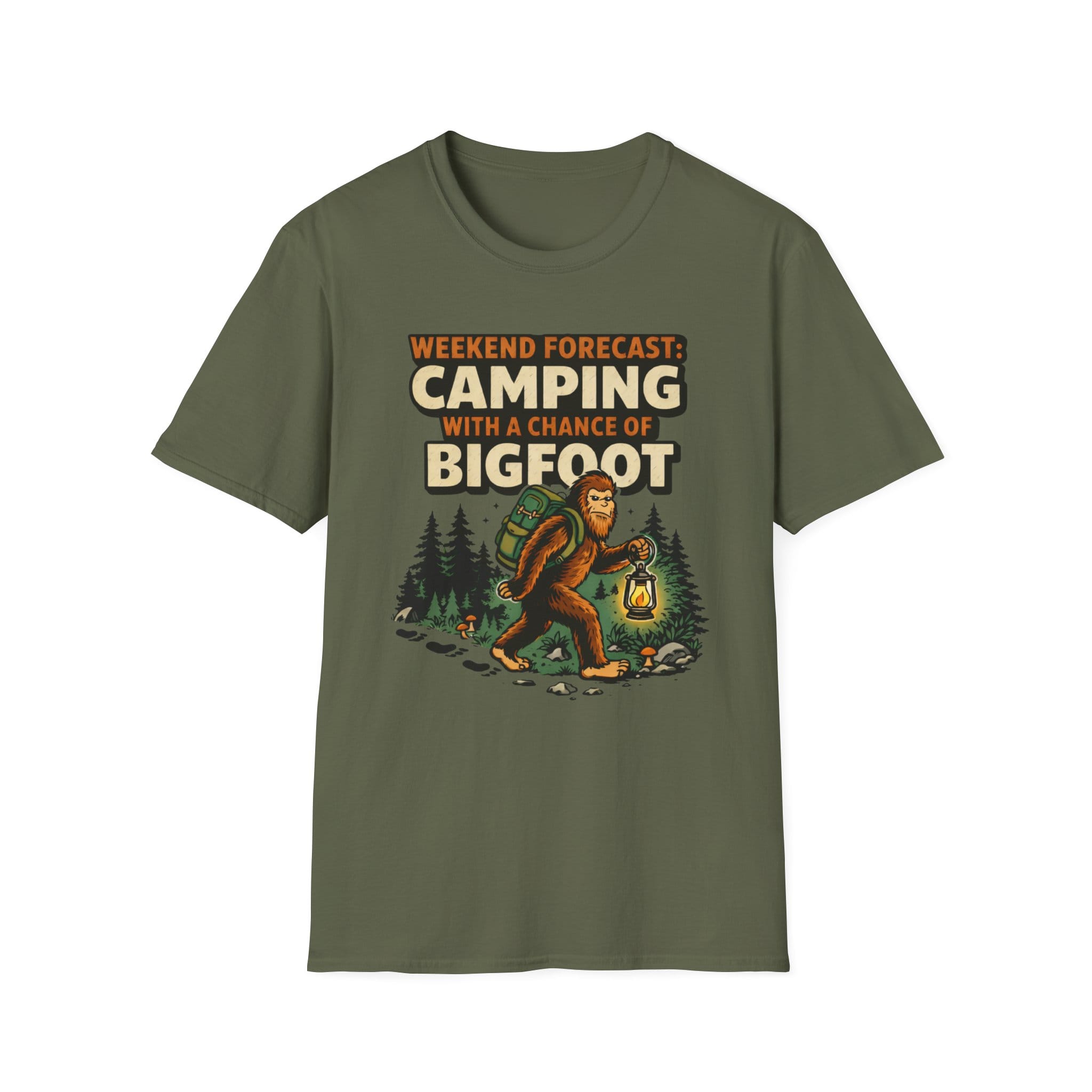 Weekend Forecast Camping With A Chance Of Bigfoot T-Shirt