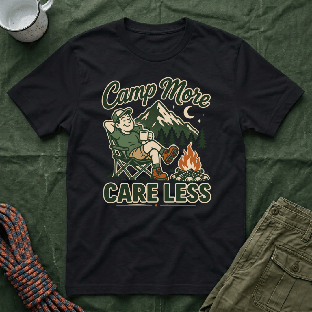 Camp More Care Less Man T-Shirt