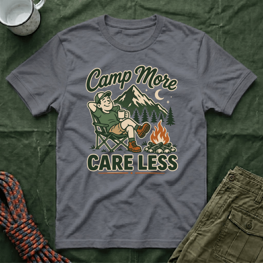 Camp More Care Less Man T-Shirt