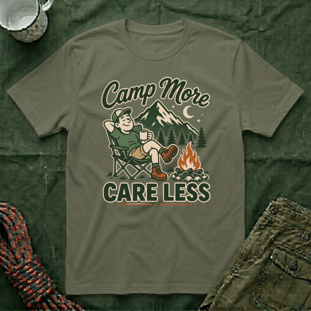 Camp More Care Less Man T-Shirt