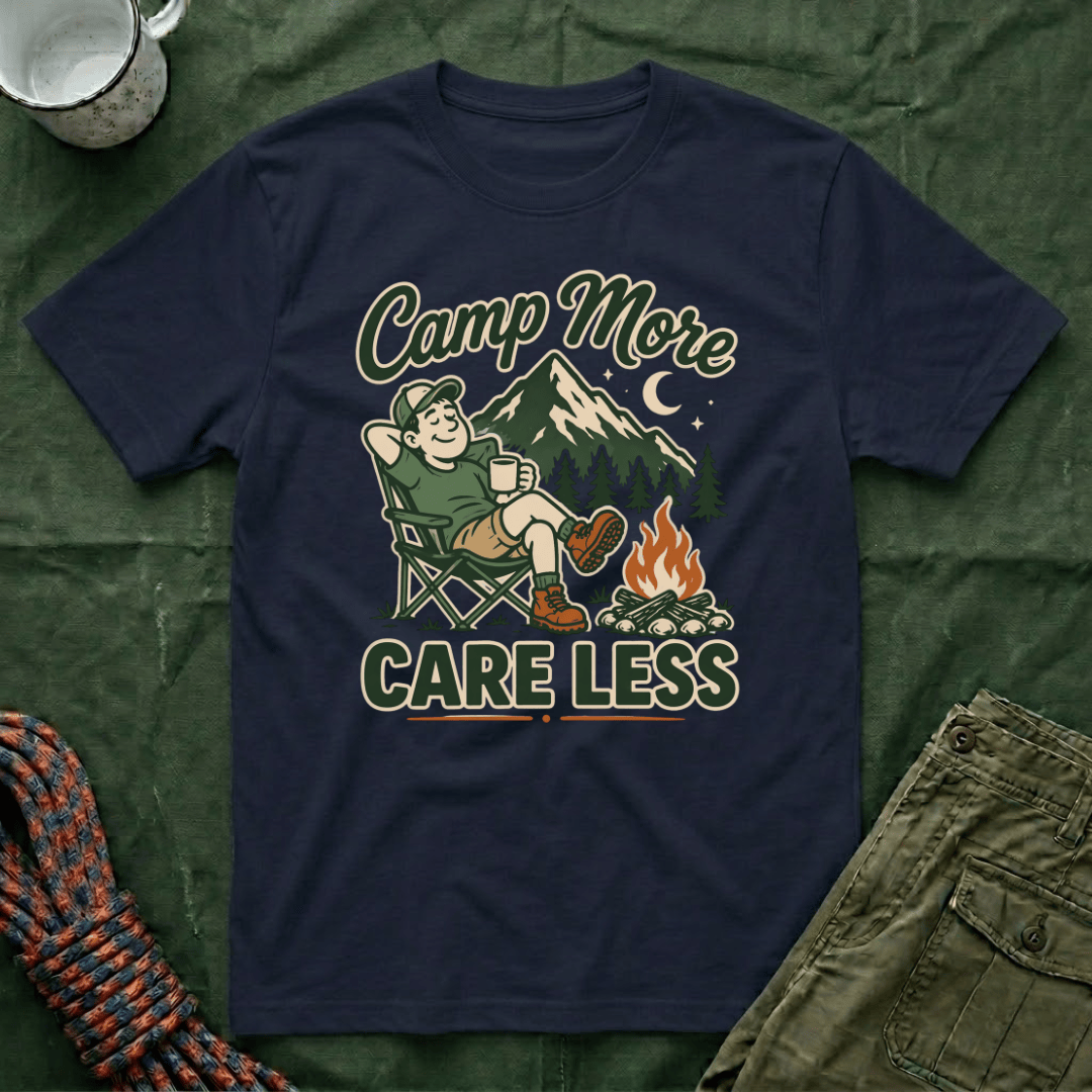 Camp More Care Less Man T-Shirt