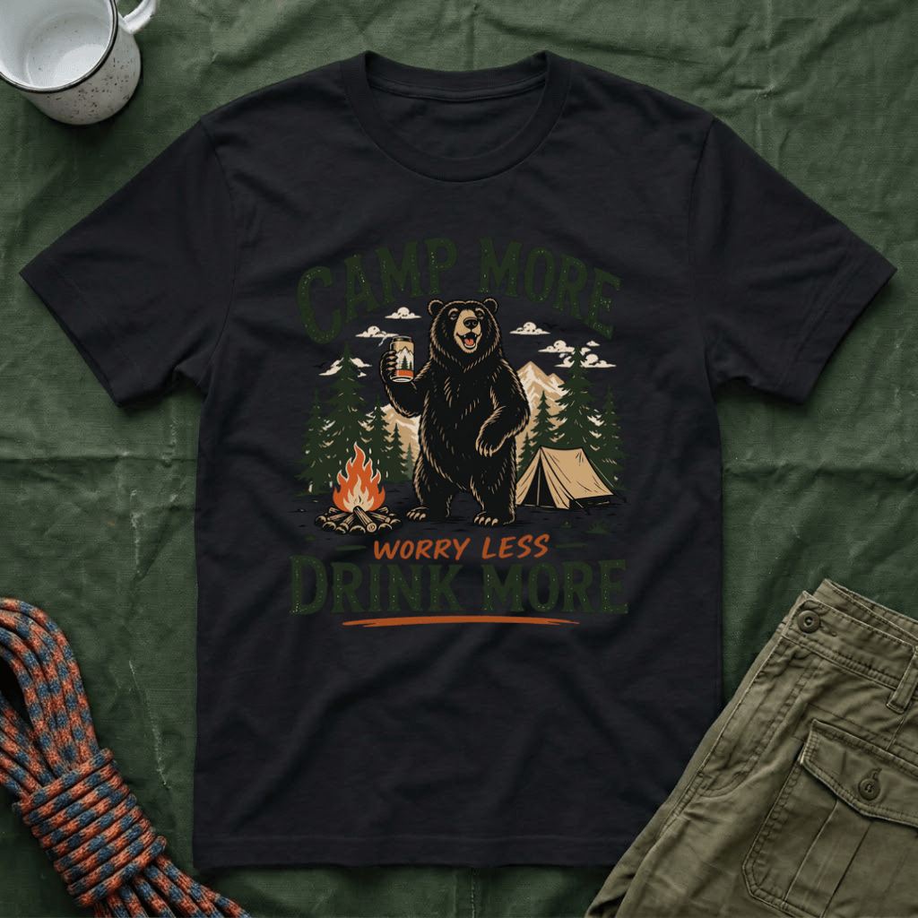 Camp More Worry Less Drink More T-Shirt