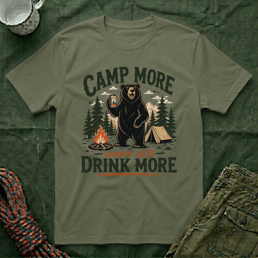 Camp More Worry Less Drink More T-Shirt