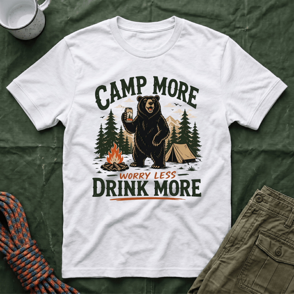 Camp More Worry Less Drink More T-Shirt