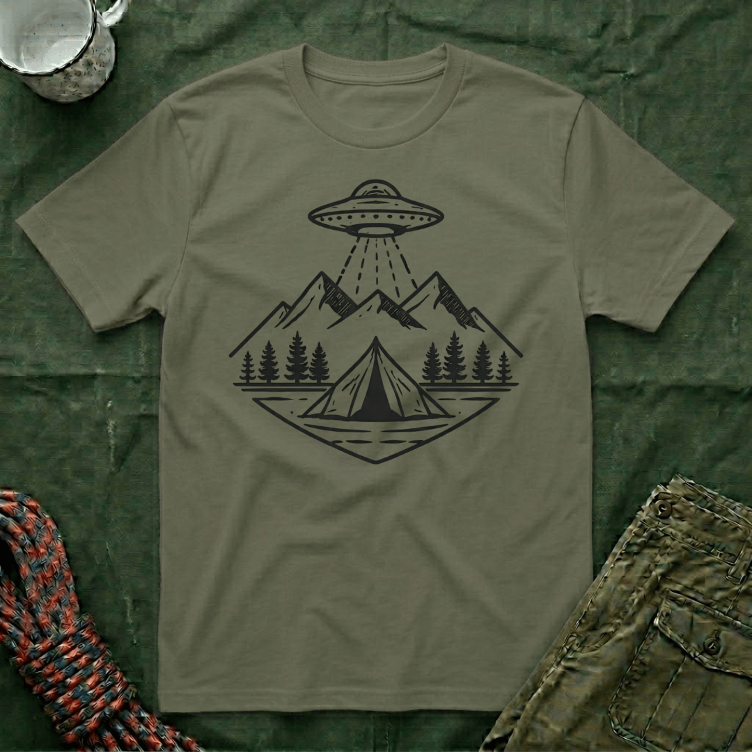 Camping UFO With Tent T-Shirt