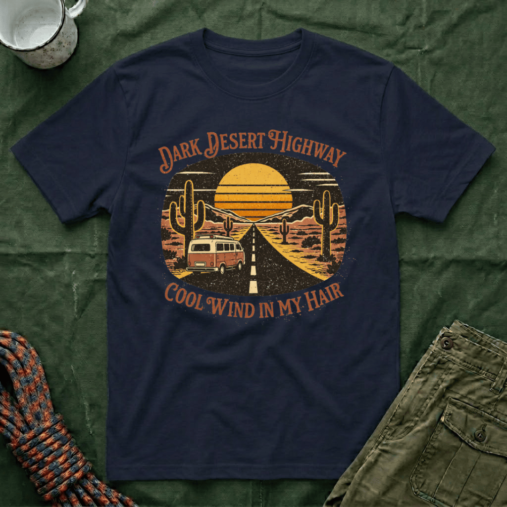 Dark Desert Highway Cool Wind In My Hair T-Shirt