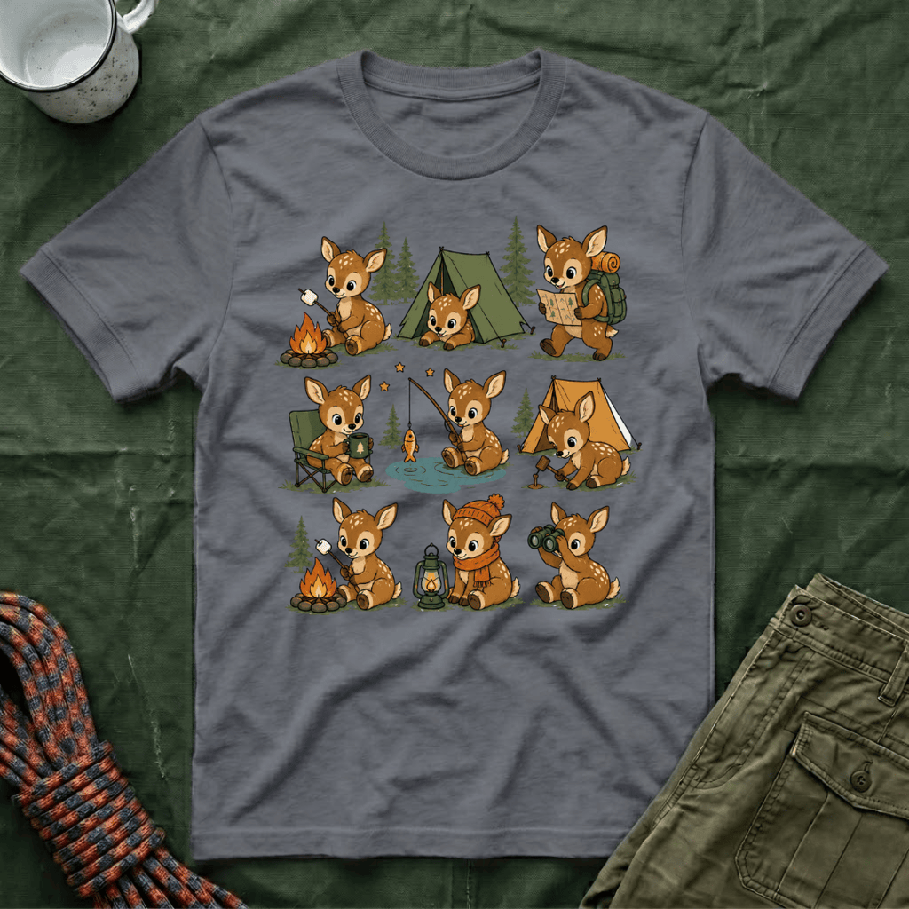Cute Baby Deer Camping T-Shirt