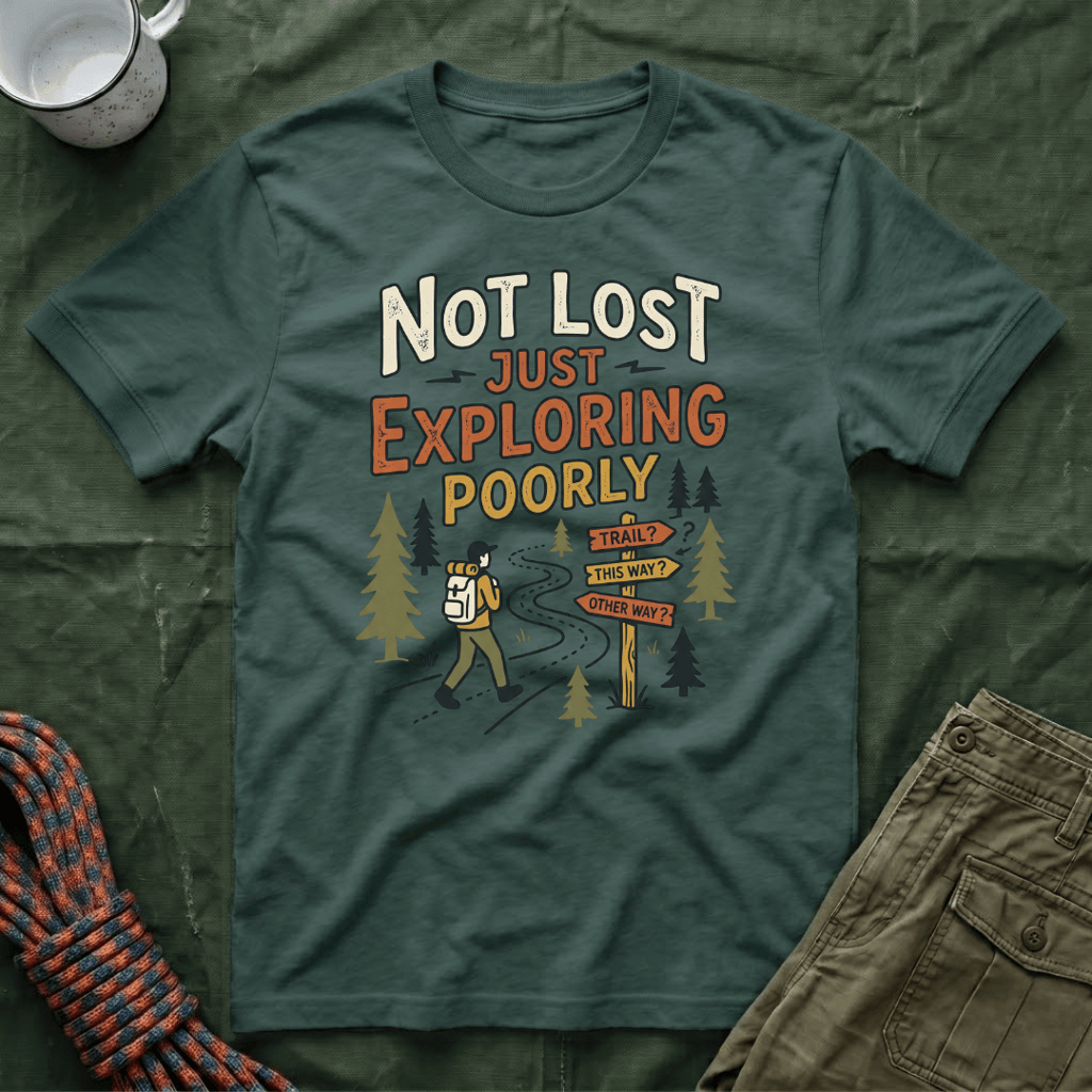 Not Lost Just Exploring Poorly T-Shirt