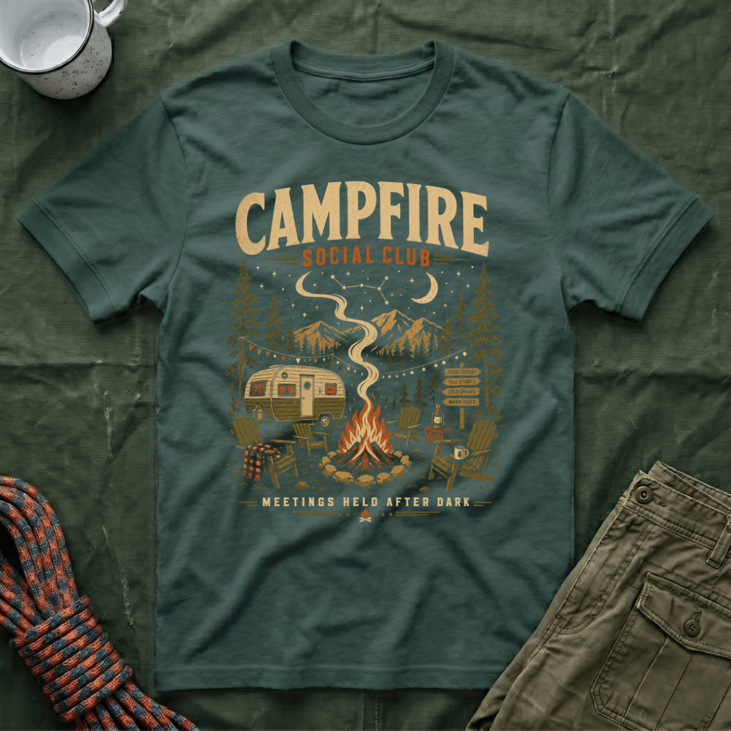 Funny Campfire Social Club T-Shirt