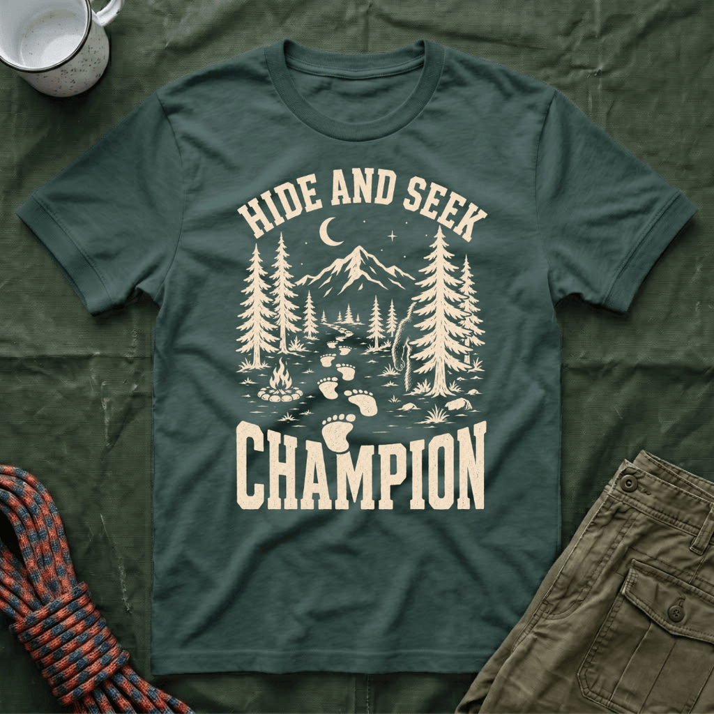 Big Foot Hide And Seek Champion T-Shirt