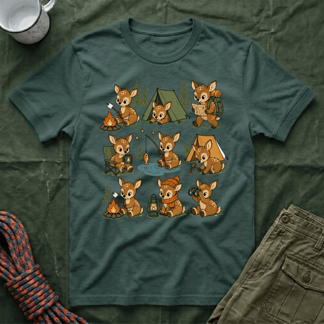 Cute Baby Deer Camping T-Shirt