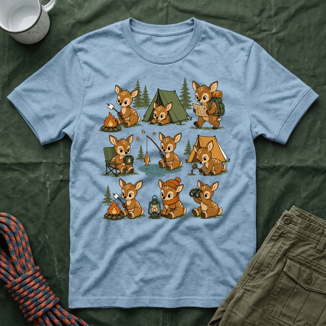 Cute Baby Deer Camping T-Shirt