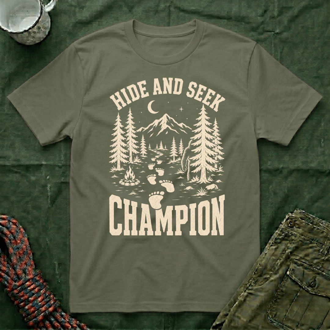 Big Foot Hide And Seek Champion T-Shirt