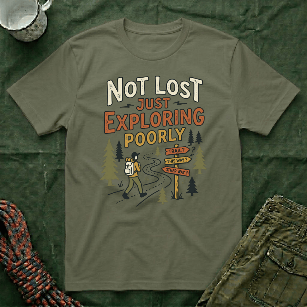 Not Lost Just Exploring Poorly T-Shirt