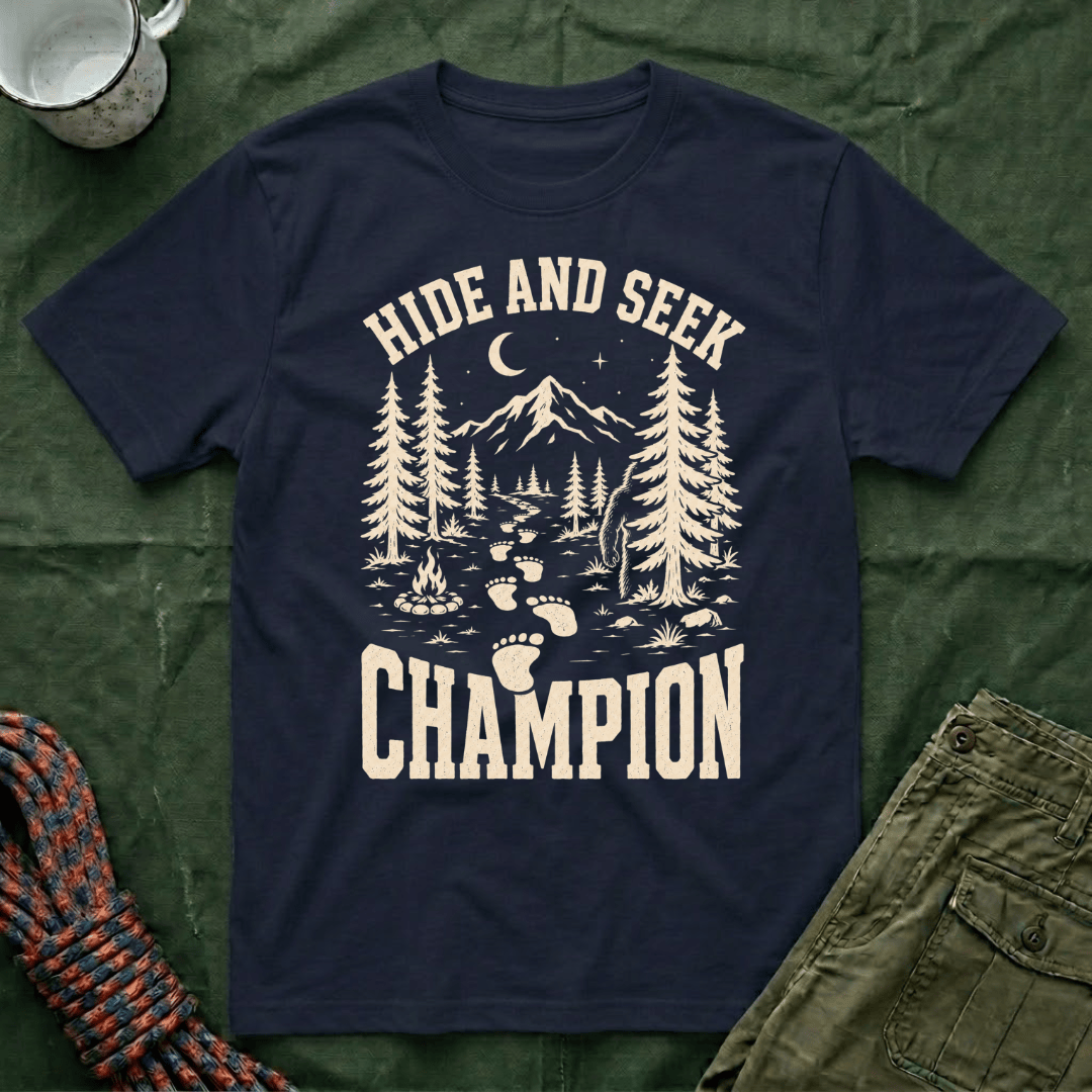 Big Foot Hide And Seek Champion T-Shirt