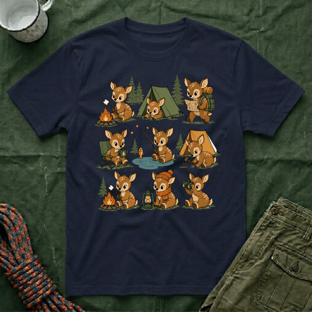 Cute Baby Deer Camping T-Shirt