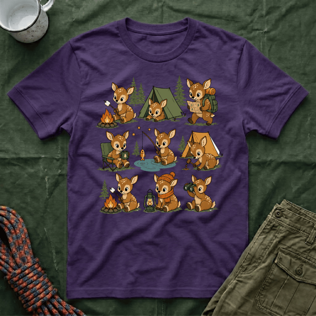 Cute Baby Deer Camping T-Shirt