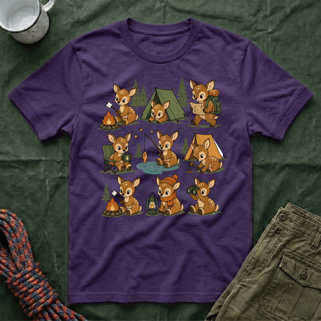 Cute Baby Deer Camping T-Shirt