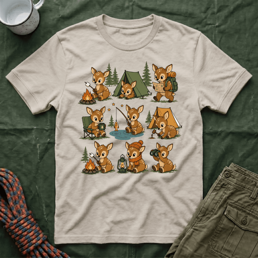 Cute Baby Deer Camping T-Shirt