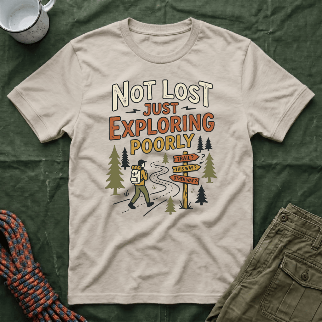 Not Lost Just Exploring Poorly T-Shirt