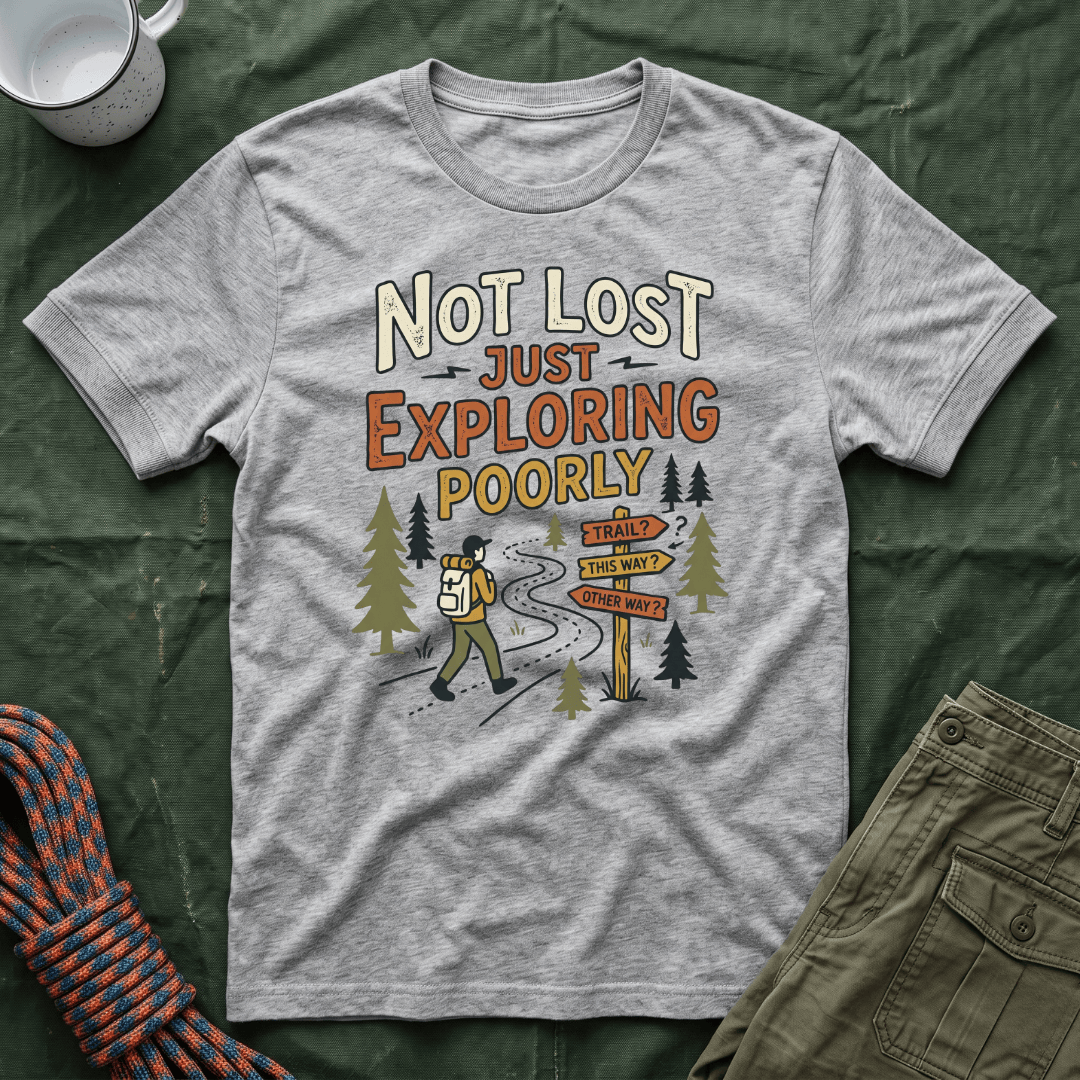 Not Lost Just Exploring Poorly T-Shirt