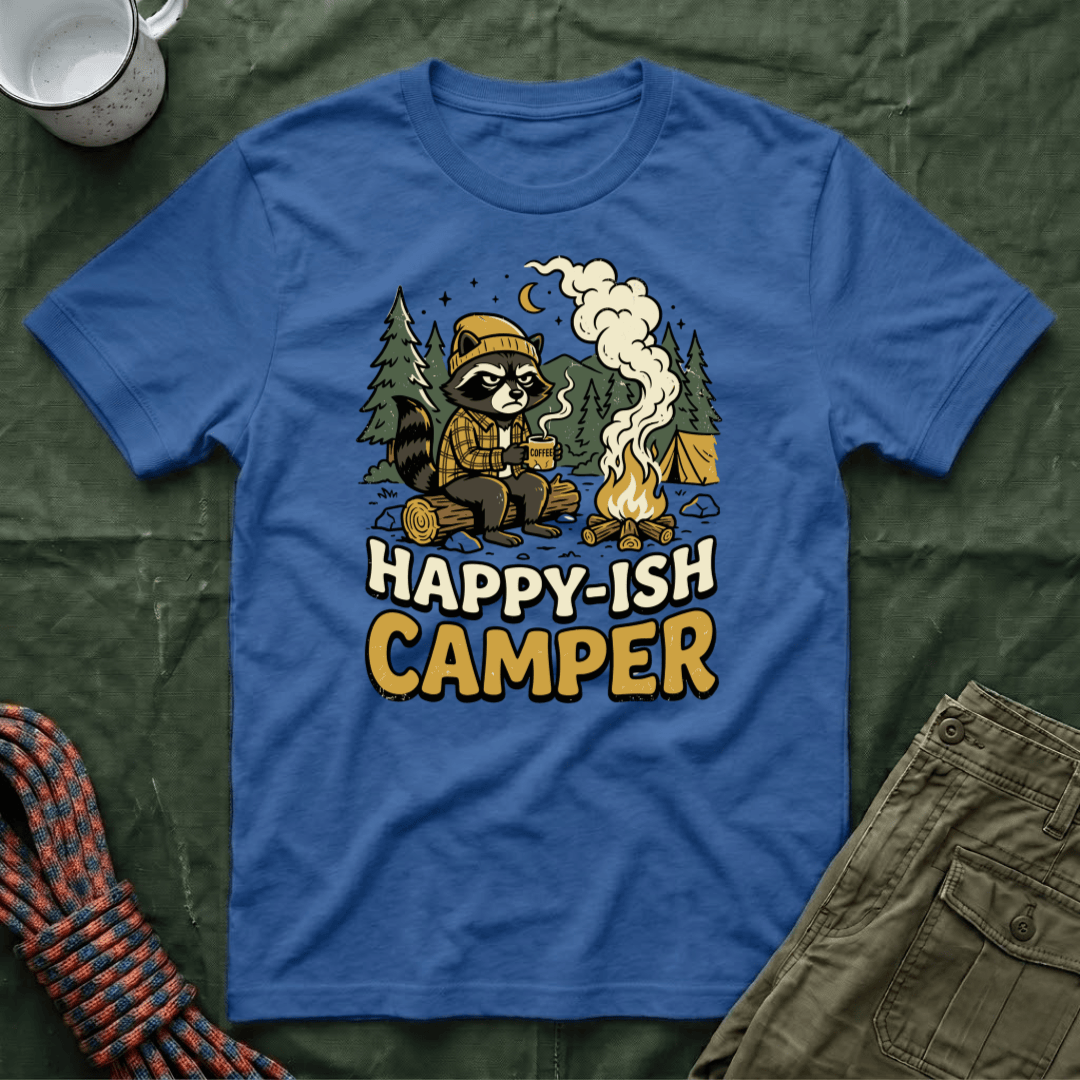 Happy-ish Camper Raccoon T-Shirt