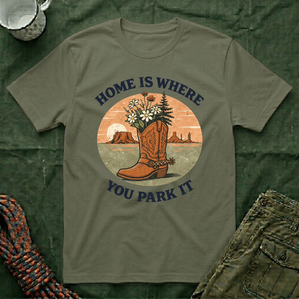 Home Is Where You Park It Boot T-Shirt