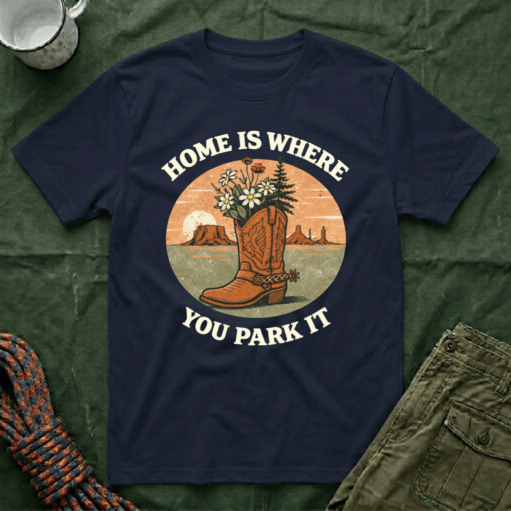 Home Is Where You Park It Boot T-Shirt