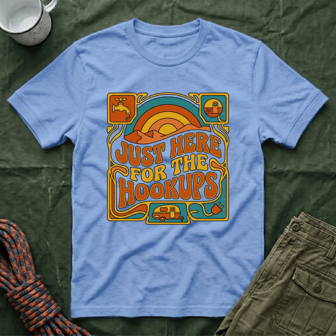 Just Here For The Hookups Retro Patch T-Shirt
