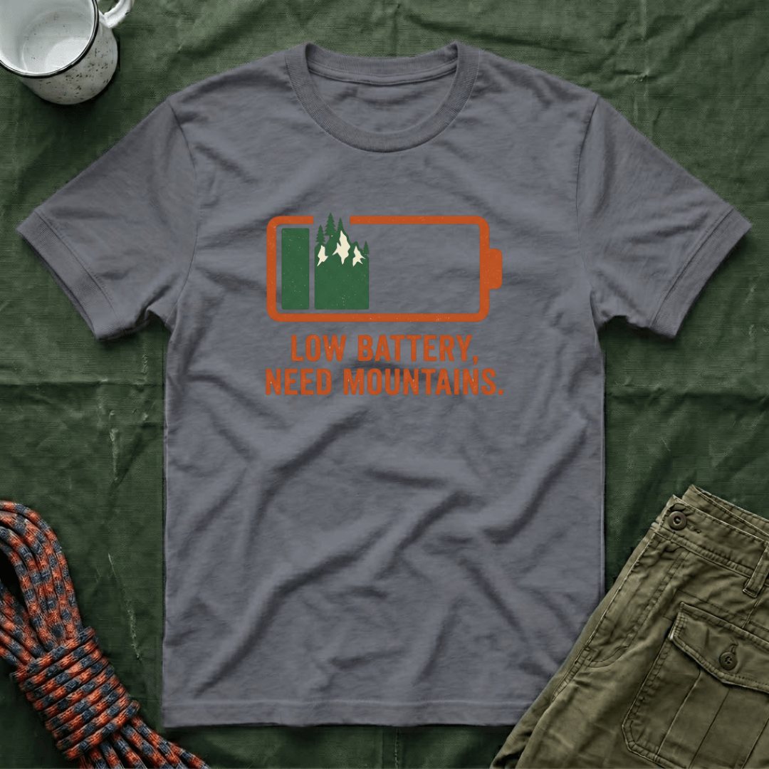 Low Battery Need Mountains T-Shirt