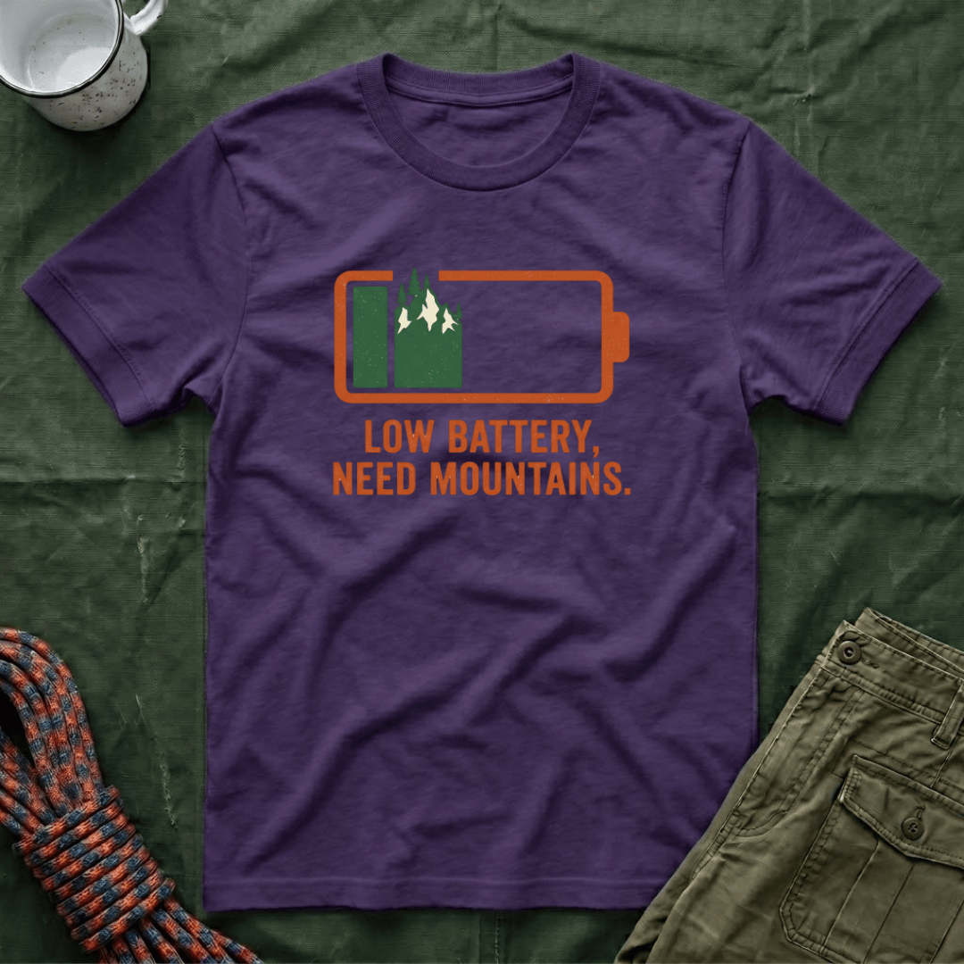 Low Battery Need Mountains T-Shirt