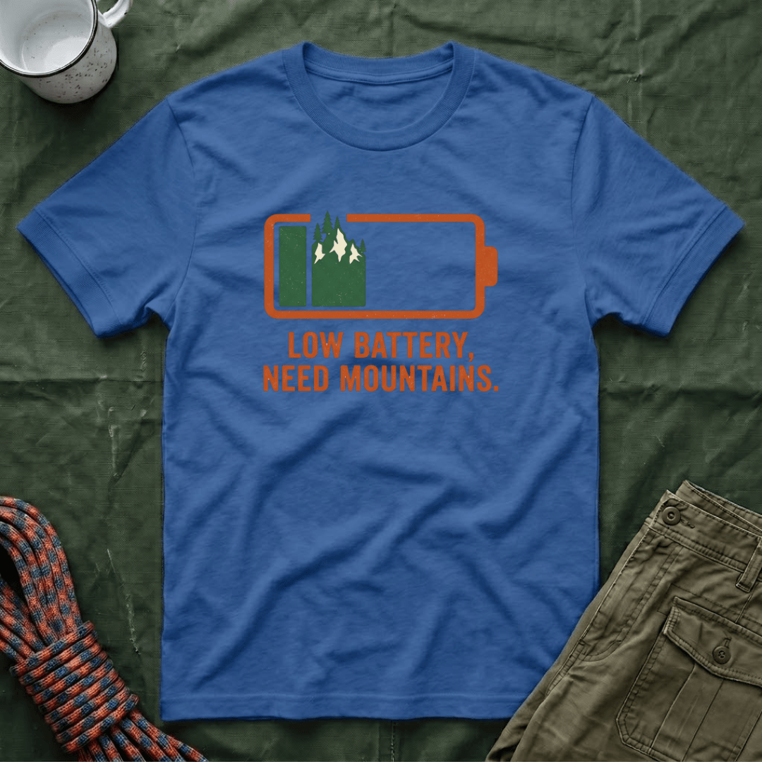 Low Battery Need Mountains T-Shirt