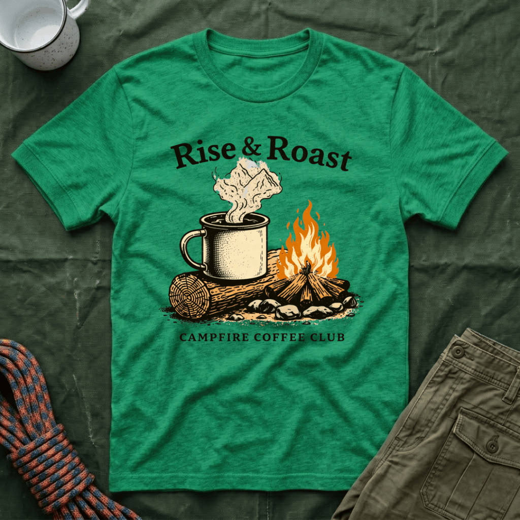 Rise and Roast Campfire Coffee Club T-Shirt