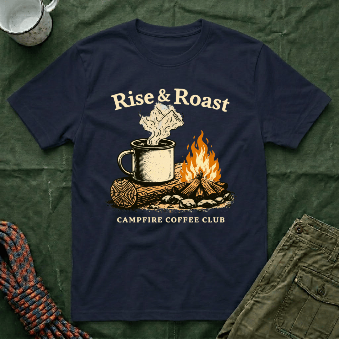 Rise and Roast Campfire Coffee Club T-Shirt