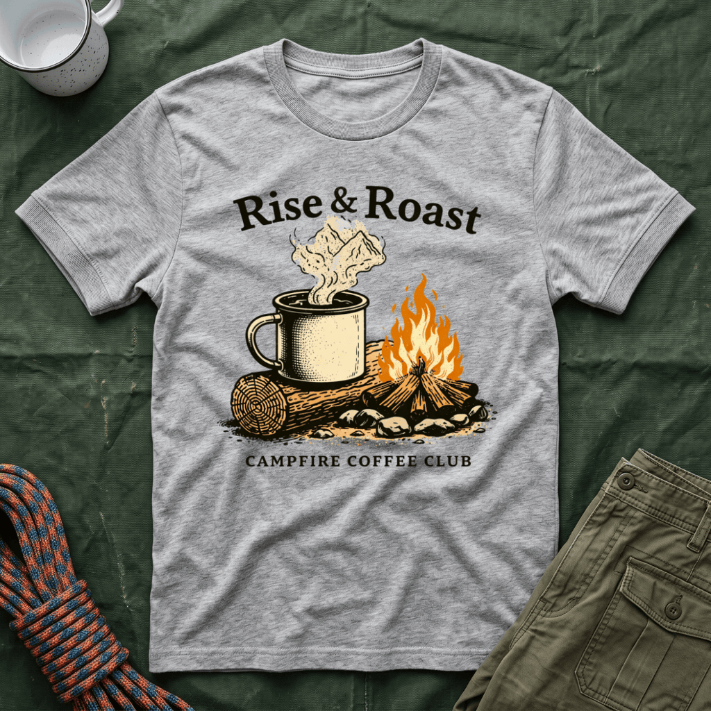 Rise and Roast Campfire Coffee Club T-Shirt