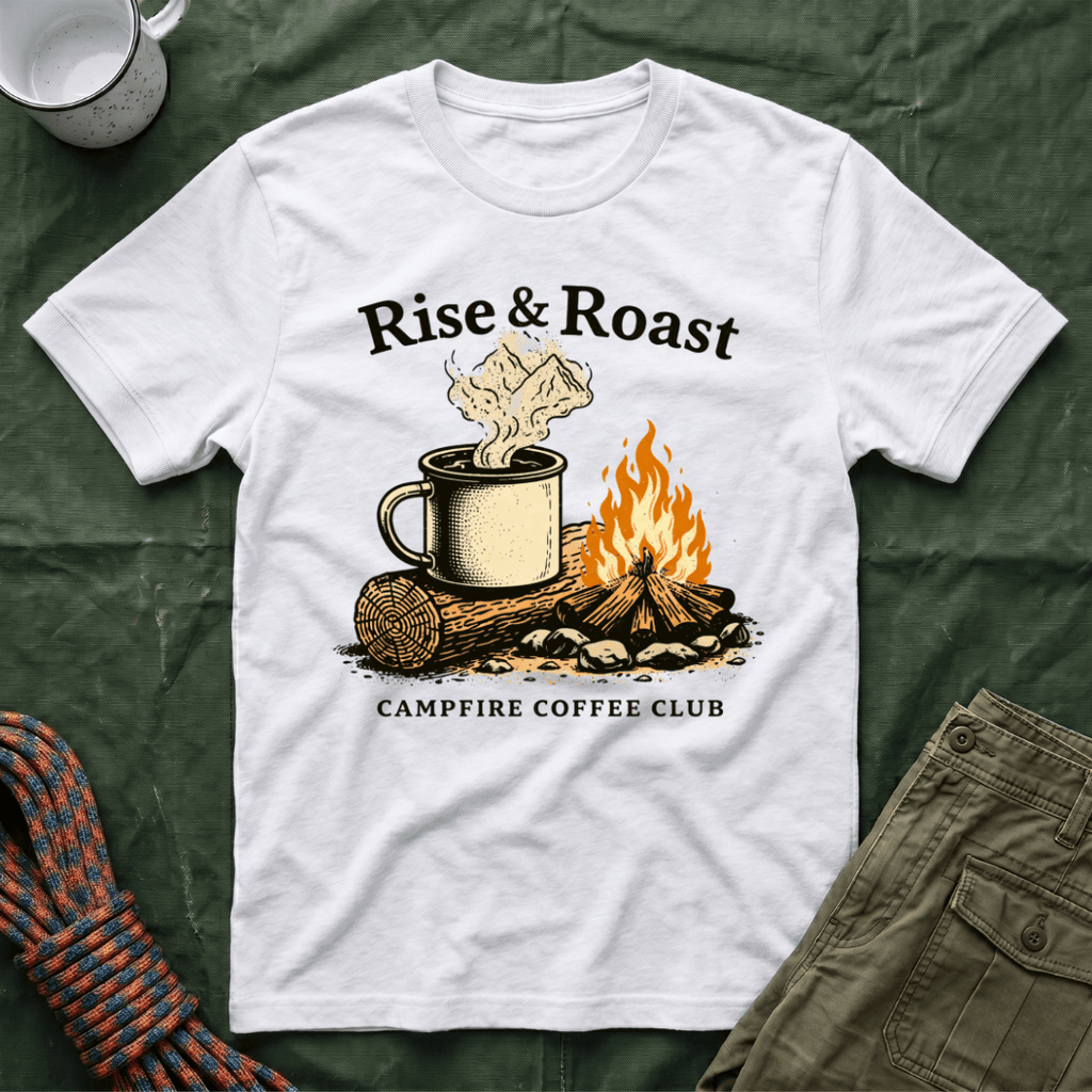 Rise and Roast Campfire Coffee Club T-Shirt