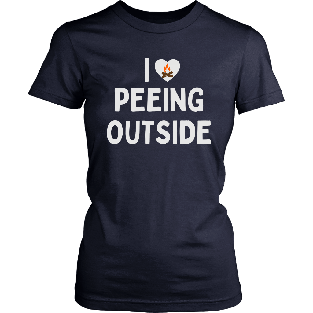 Funny "I Love Peeing Outside" Navy Women's Shirt