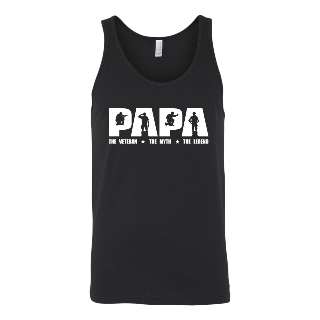 "Papa - The Veteran, The Myth, The Legend" Shirts and Hoodies
