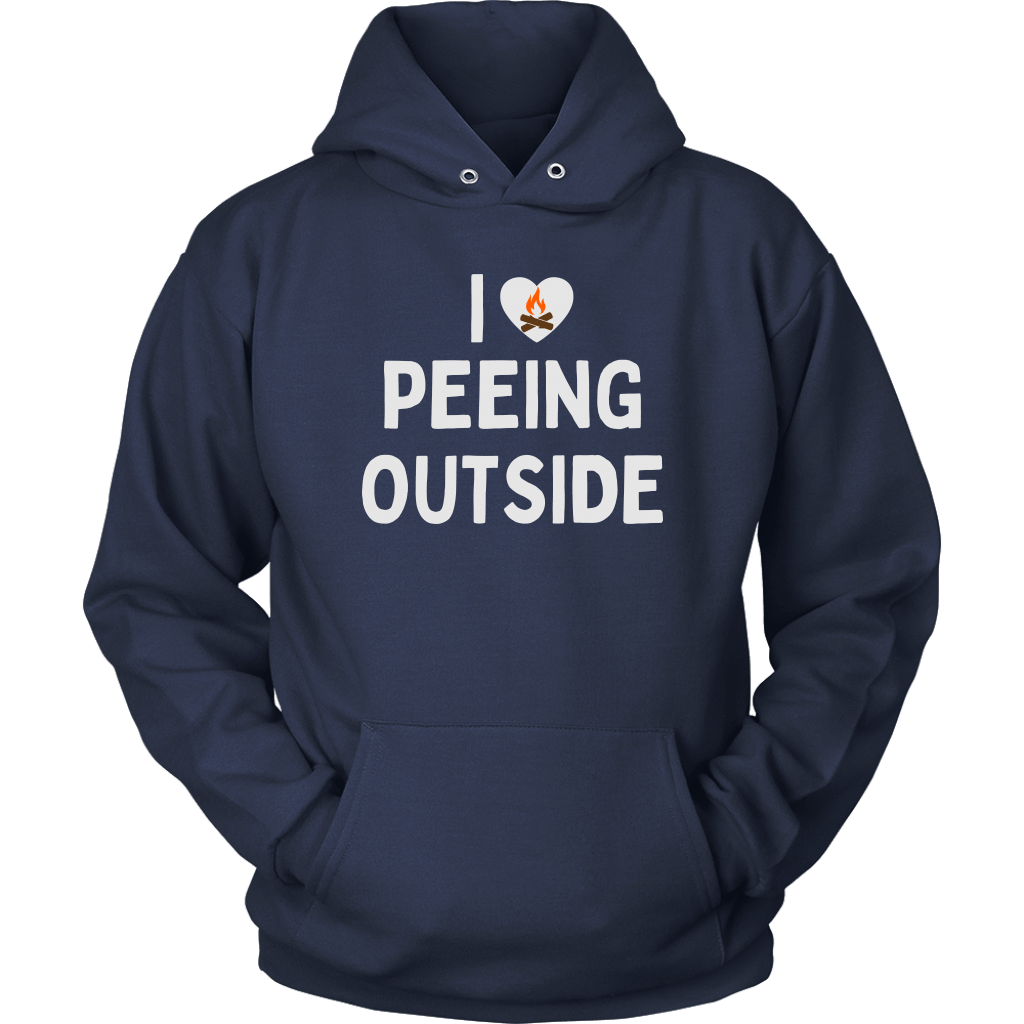 Funny "I Love Peeing Outside" Navy Hoodie